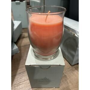 VINTAGE PartyLite Barrel Glass Jar Candle 11oz Coral Hibiscus NEW G11323